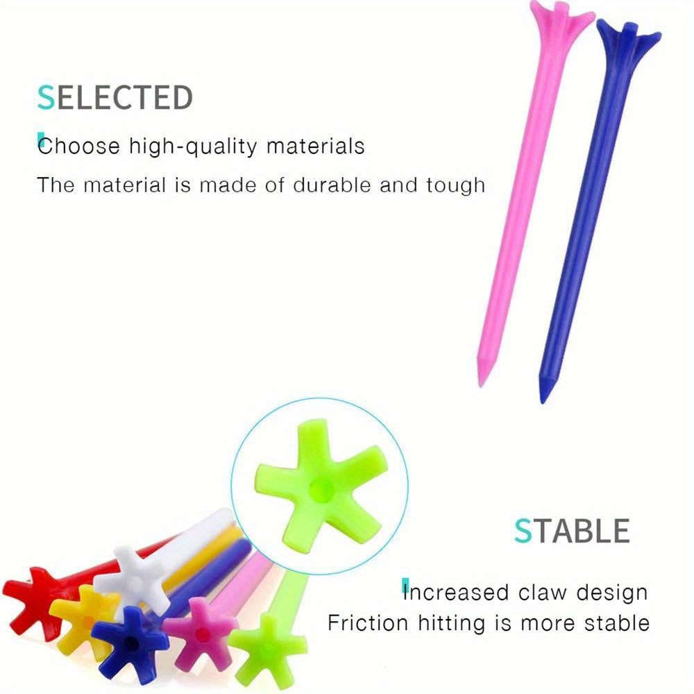 50-Pack Golf Tee Set - Unbreakable Golf Tees With Improved Durability, Reduced Friction