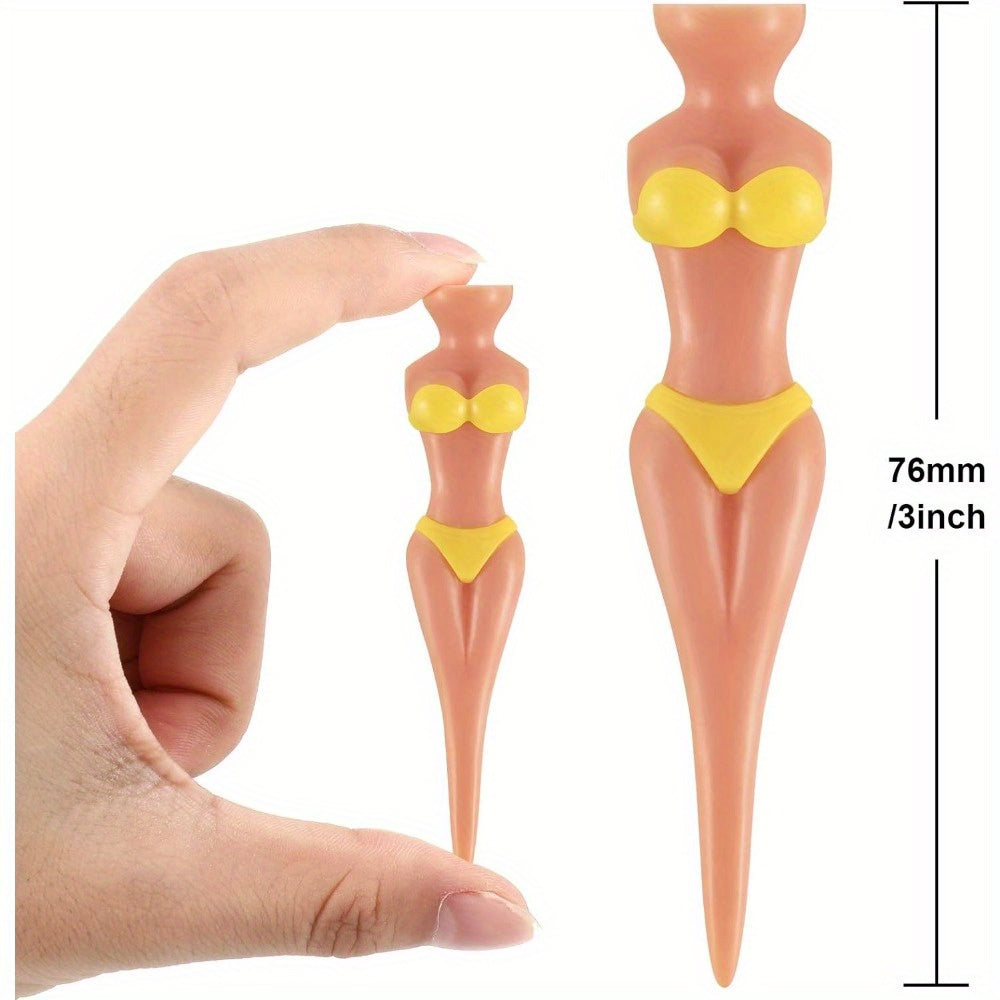 15-Pack Novelty Bikini Golf Tees, 76mm Durable PP Polypropylene, 3 Inch Fun Plastic Golf Pegs - Ideal for Golf Training Accessories & Practice Sessions