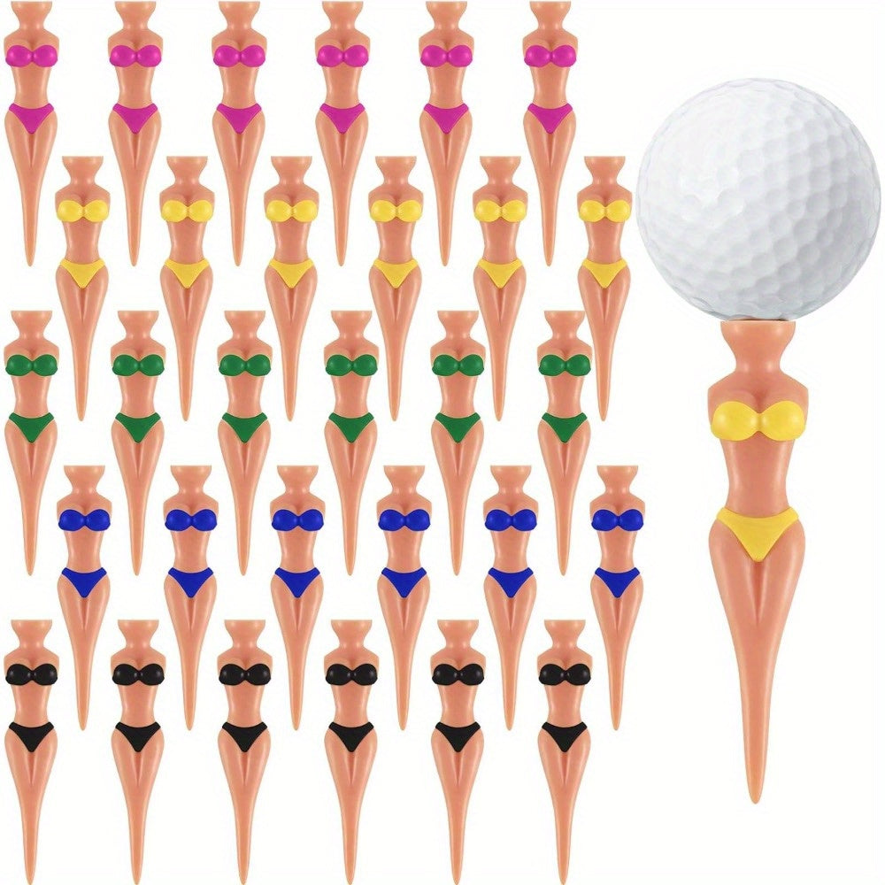 15-Pack Novelty Bikini Golf Tees, 76mm Durable PP Polypropylene, 3 Inch Fun Plastic Golf Pegs - Ideal for Golf Training Accessories & Practice Sessions