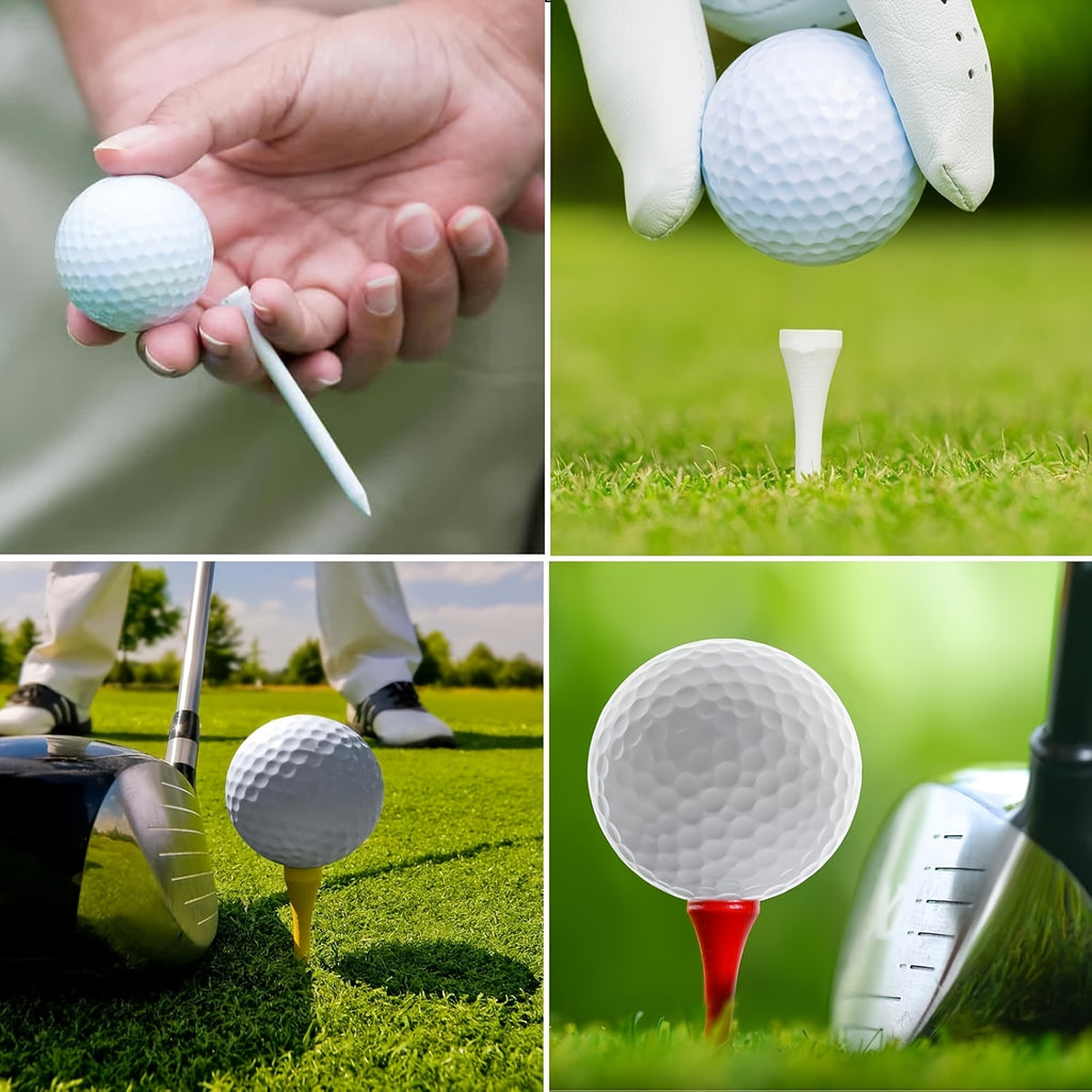 100pcs Premium White Wooden Golf Tees - 3-1/8" Durable & Smooth, Ideal for Enhanced Gameplay, Golf Gameplay Enhancement|Traditional Golf Tees|Smooth Texture, Wooden Tee Design