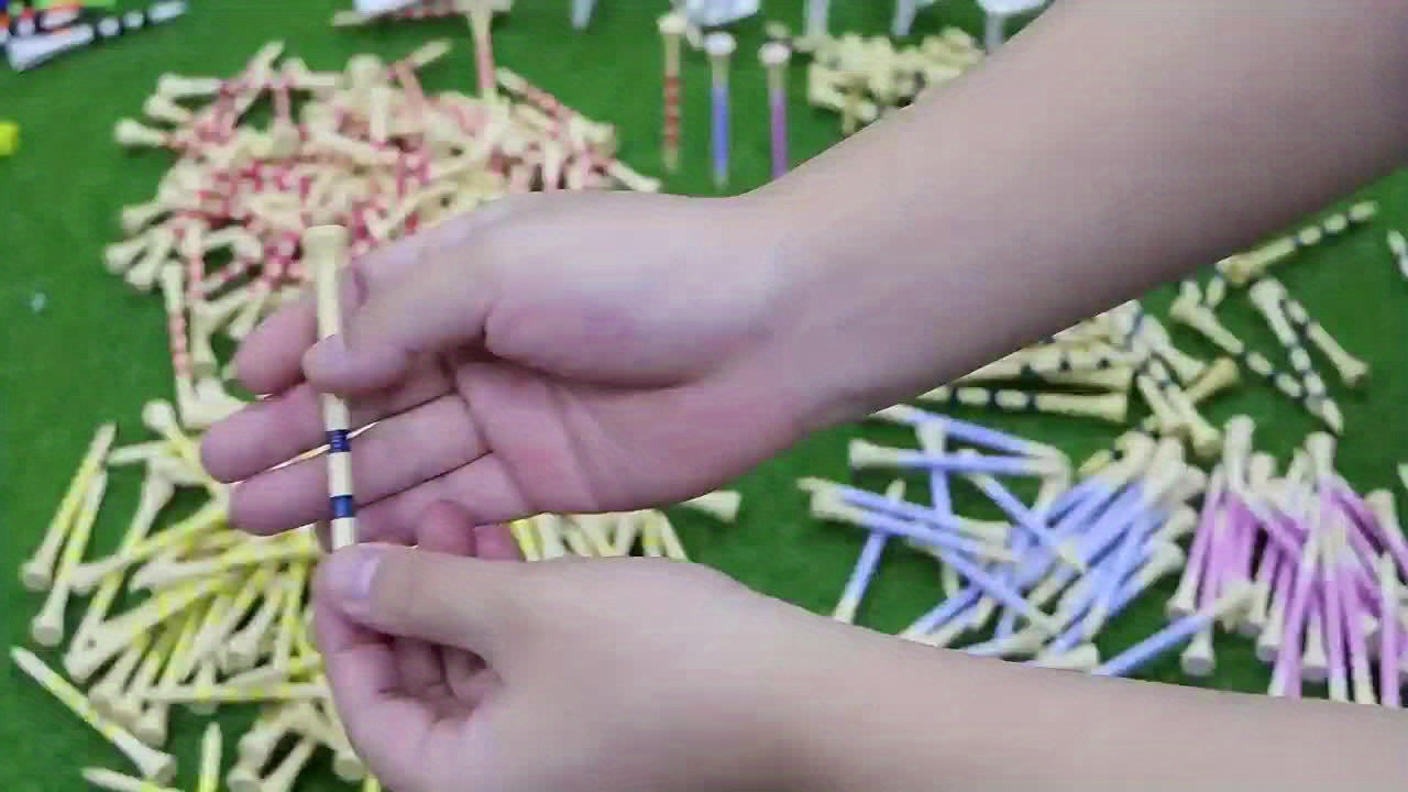 150pcs Striped Bamboo Golf Tees, Reusable Durable Reduce Friction And Side Spinning Golf Tees, Outdoor Golf Accessories