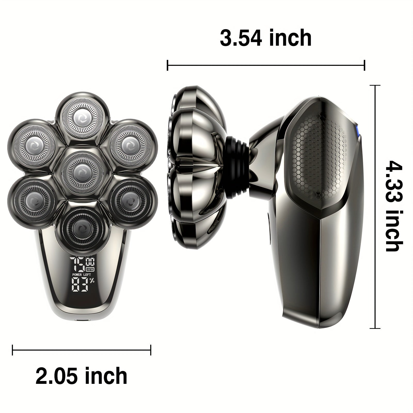 7D Head Shaver For Bald Men, Upgrade 5 In 1 Electric Razor Men's Grooming Kit, Detachable Anti-Pinch Head Shaver For Bald Men, LED Display Type-C Charge Head Shaver, Gifts For Men, Father's Day Gift