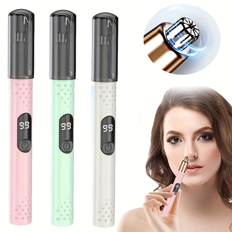 FEIYBA Mini Portable Nose Hair Trimmer - Unisex Electric Nose Hair Trimmer with USB Rechargeable Battery, Silent Operation, Ergonomic Design, Suitable for Travel and Home Use, Perfect Valentine's Day Gift, Exquisite Cylindric