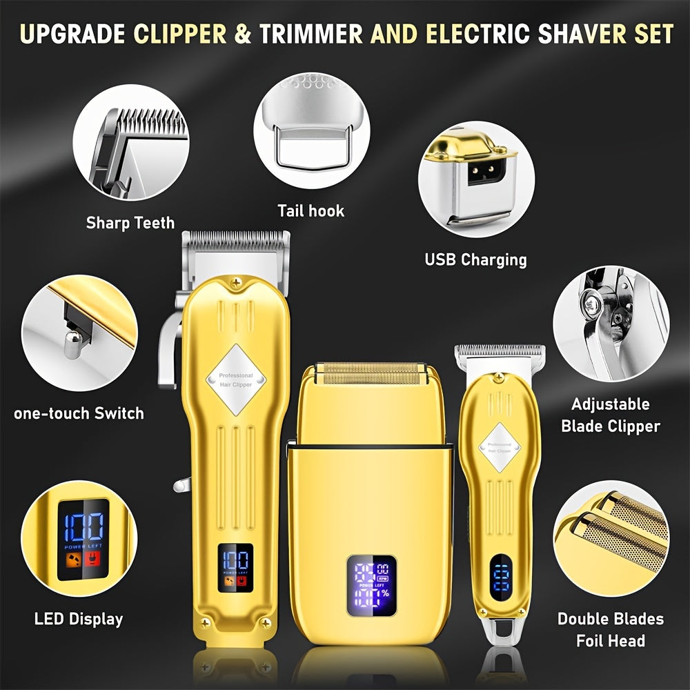 [Holiday Gift, Electric Razor Shaver] Men's Grooming Kit, Electric Razor Shaver - Beard Trimmer Hair Trimmer Shaving Kit, Foil Shaver Barber Clipper - Holiday Gifts For Him
