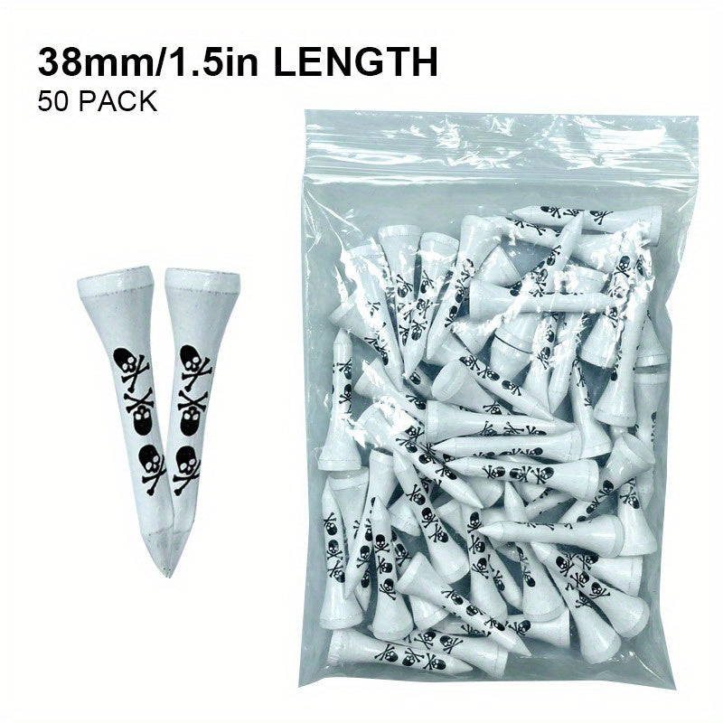 50Pcs 7cm/2.76inch, 3.8cm/1.5inch Creative Durable Skull Pattern Golf Tees