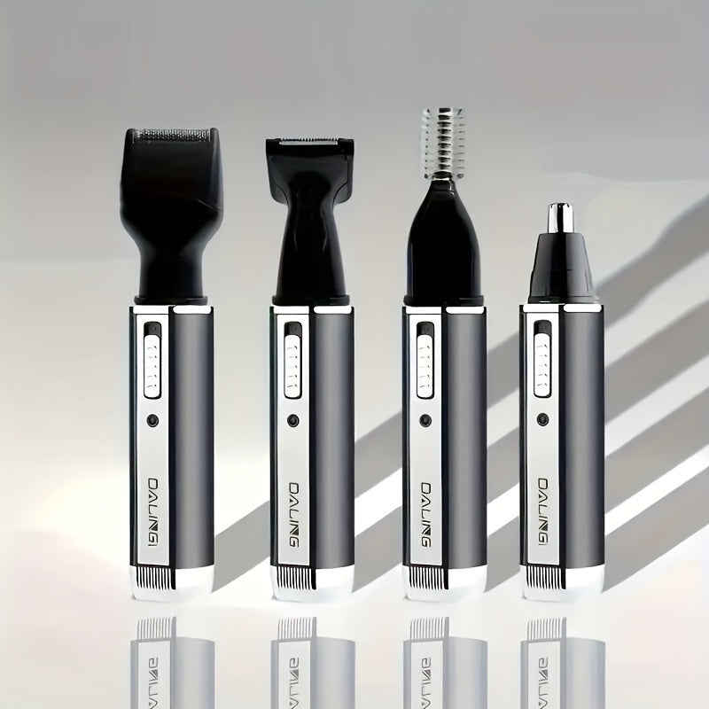 4-in-1 Men's Grooming Kit - Rechargeable Multi-Purpose Hair Removal, Eyebrow Shaper, Mustache Styler, Personal Electric Shaver, USB Charging, Durable, Easy Clean, Perfect Gifts For Men, Father's Day Gift