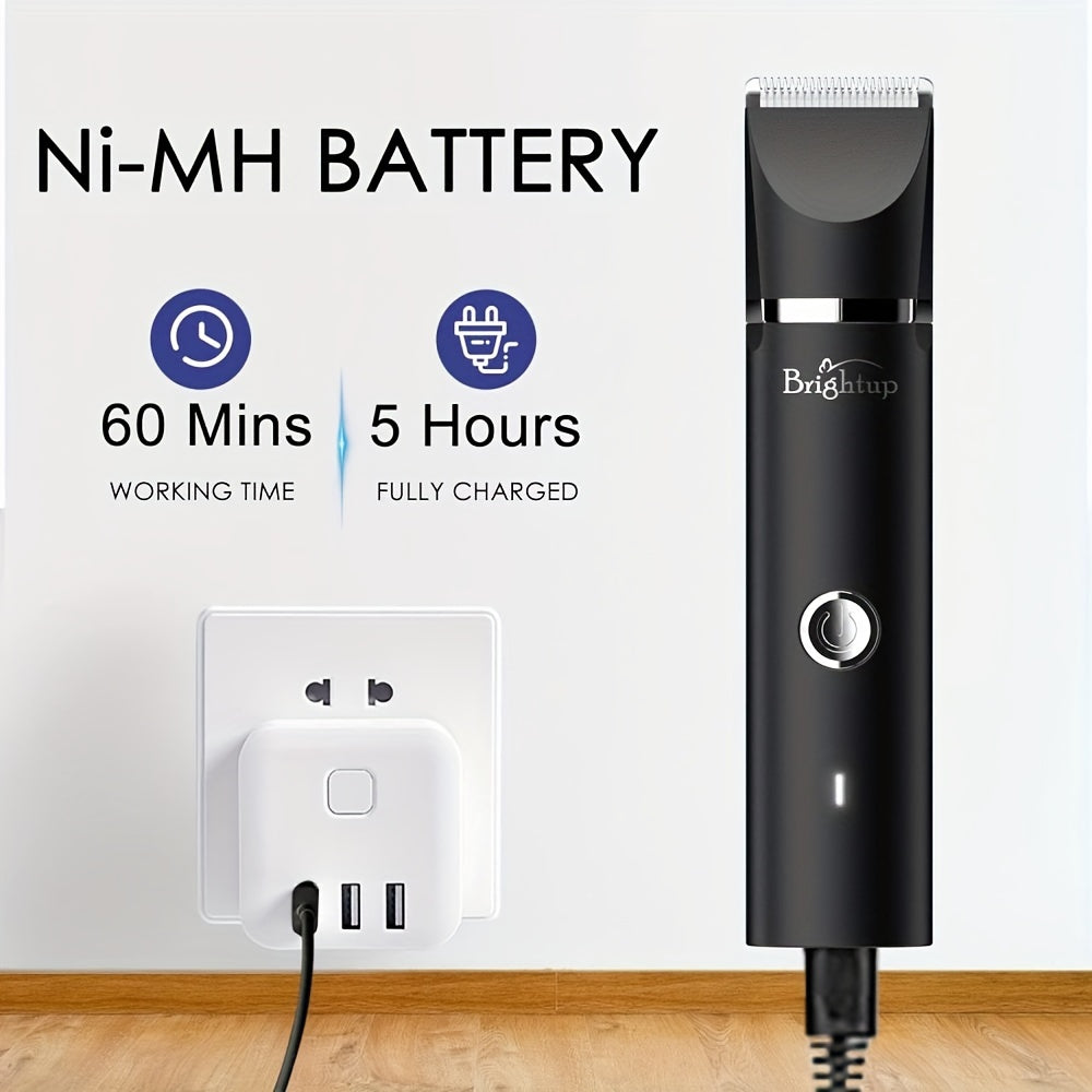 Brightup Manscape Electric Razor for Men, Wet/Dry Pubic Ball Nose Body Facial Shaver with LED Light, Body Hair Trimmer with Storage Bag, Womens Bikini Trimmer, Mens Grooming Kit