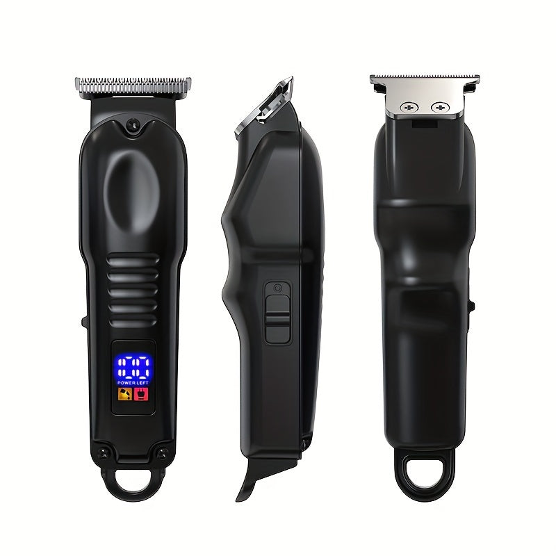 3-in-1 Professional Men's Grooming Kit: Wireless Hair Clipper, Trimmer & Electric Foil Shaver with LED Display - USB Rechargeable, Perfect for Home, Travel & Barbershops