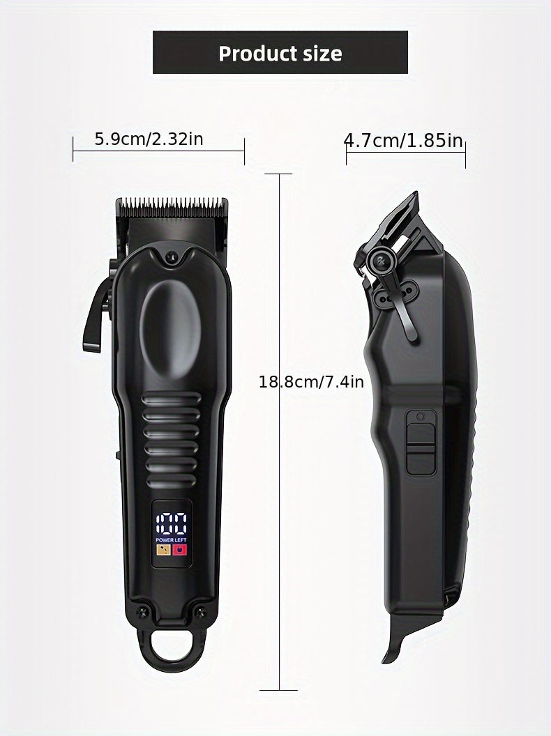 3-in-1 Professional Men's Grooming Kit: Wireless Hair Clipper, Trimmer & Electric Foil Shaver with LED Display - USB Rechargeable, Perfect for Home, Travel & Barbershops