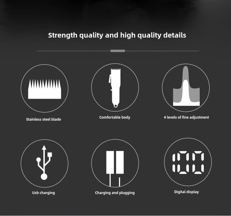 3-in-1 Professional Men's Grooming Kit: Wireless Hair Clipper, Trimmer & Electric Foil Shaver with LED Display - USB Rechargeable, Perfect for Home, Travel & Barbershops