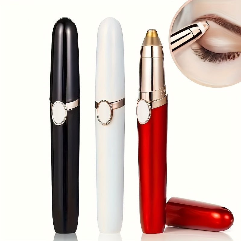 [Compact Nose Trimmer] Portable Compact Red Electric Nose Hair Trimmer | Rechargeable Lithium Battery, Stylish Golden Accents, Mini Design for Men's Grooming, USB Charging - Modern Nose Hair Trimmer, Grooming Essentials