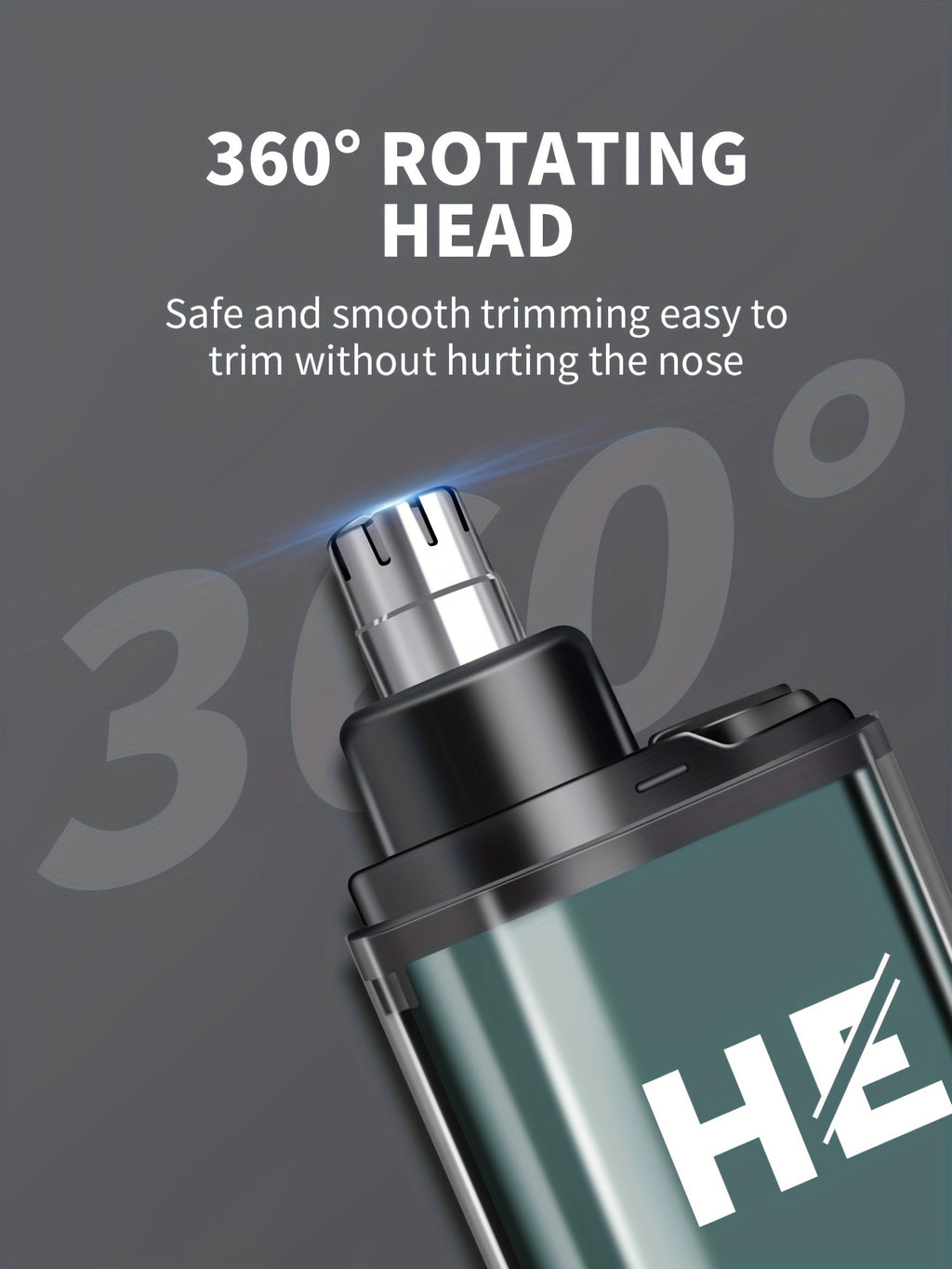 HIENA Portable Electric Nose Hair Trimmer with Digital Display - USB Rechargeable, Lithium Battery, Men's Grooming Tool