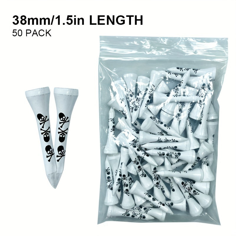 50Pcs 7cm/2.76inch, 3.8cm/1.5inch Creative Durable Skull Pattern Golf Tees