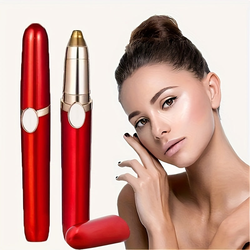 [Compact Nose Trimmer] Portable Compact Red Electric Nose Hair Trimmer | Rechargeable Lithium Battery, Stylish Golden Accents, Mini Design for Men's Grooming, USB Charging - Modern Nose Hair Trimmer, Grooming Essentials