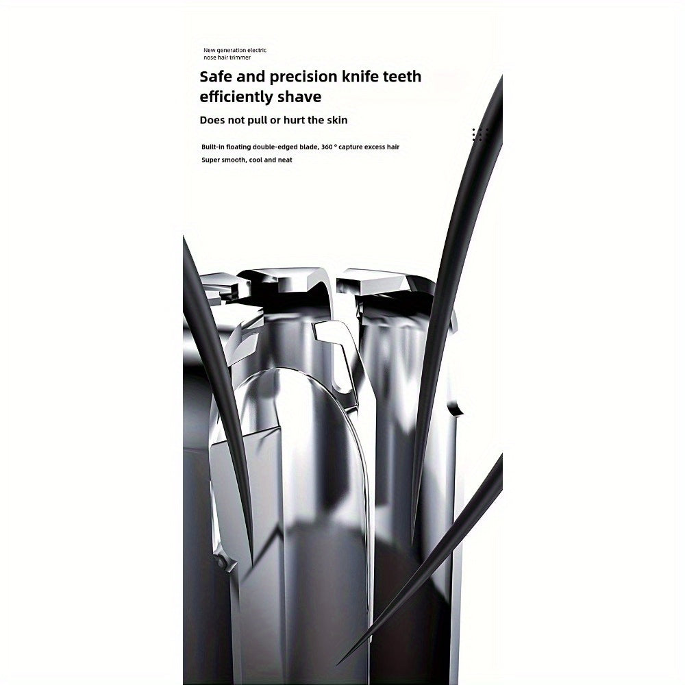 Mini portable nasal hair trimmer, USB charging design, digital display touch operation. Painless and highly efficient trimming, a must-have for Men's grooming.