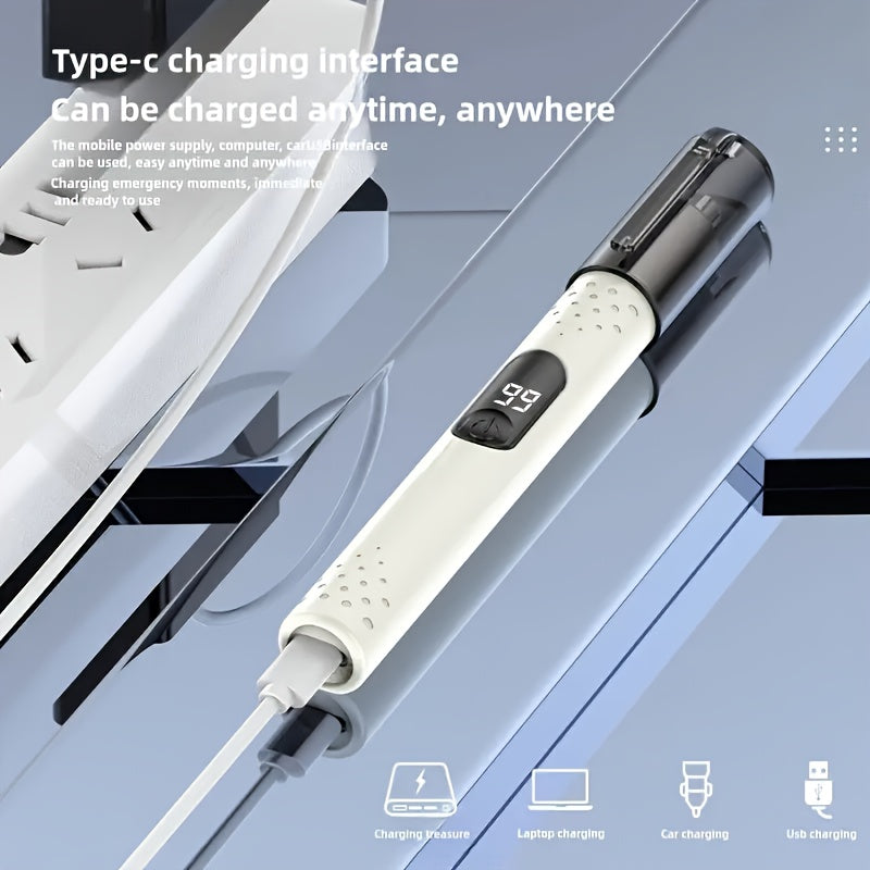 FEIYBA Mini Portable Nose Hair Trimmer - Unisex Electric Nose Hair Trimmer with USB Rechargeable Battery, Silent Operation, Ergonomic Design, Suitable for Travel and Home Use, Perfect Valentine's Day Gift, Exquisite Cylindric