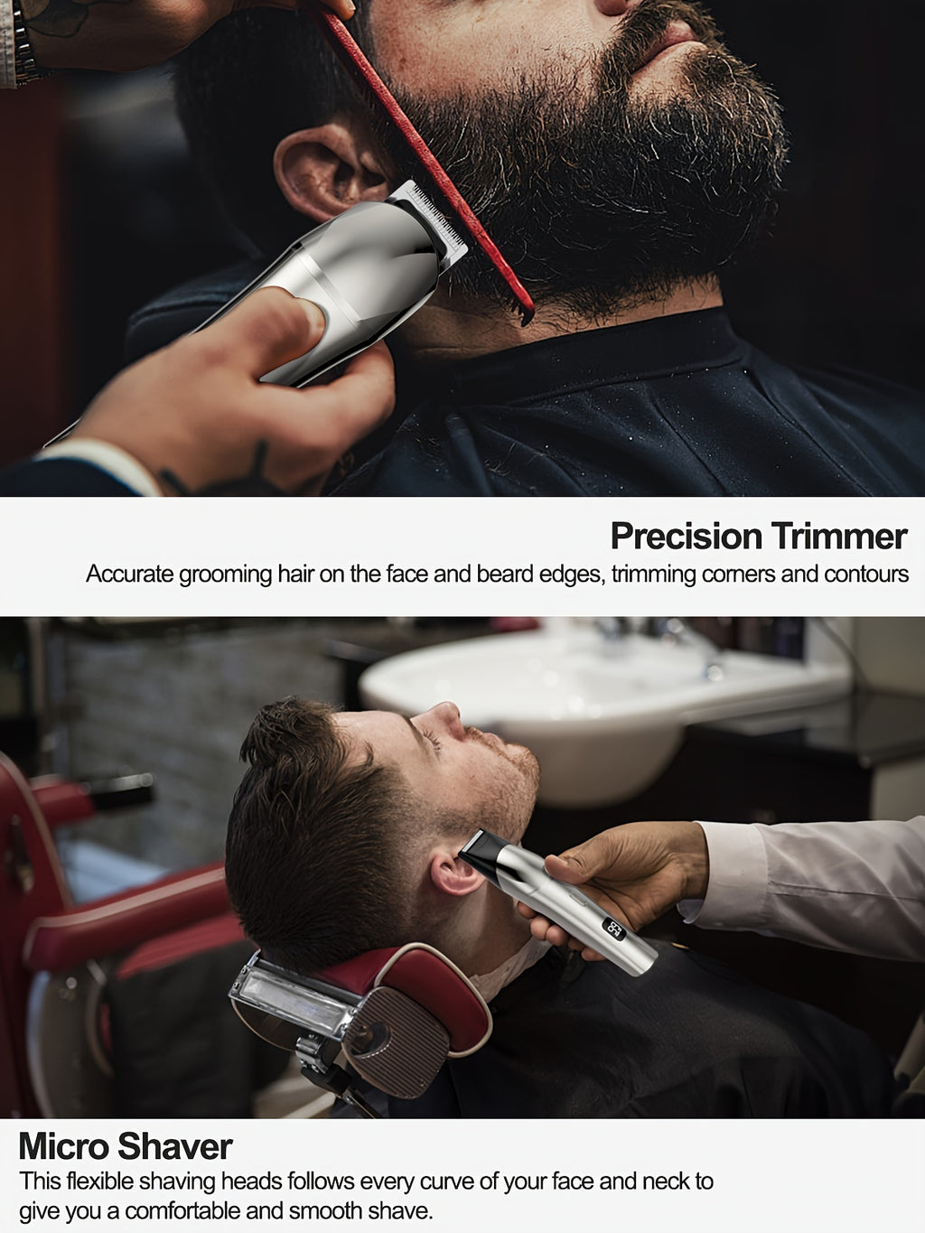 10-in-1 Men's Grooming Kit - Cordless Beard Trimmer, Hair Clippers, Body & Nose Hair Trimmer with Precision Blades, USB Rechargeable, 600mAh Lithium Battery, Includes Charging Stand - Ideal Gift for Him, Barber Accessories