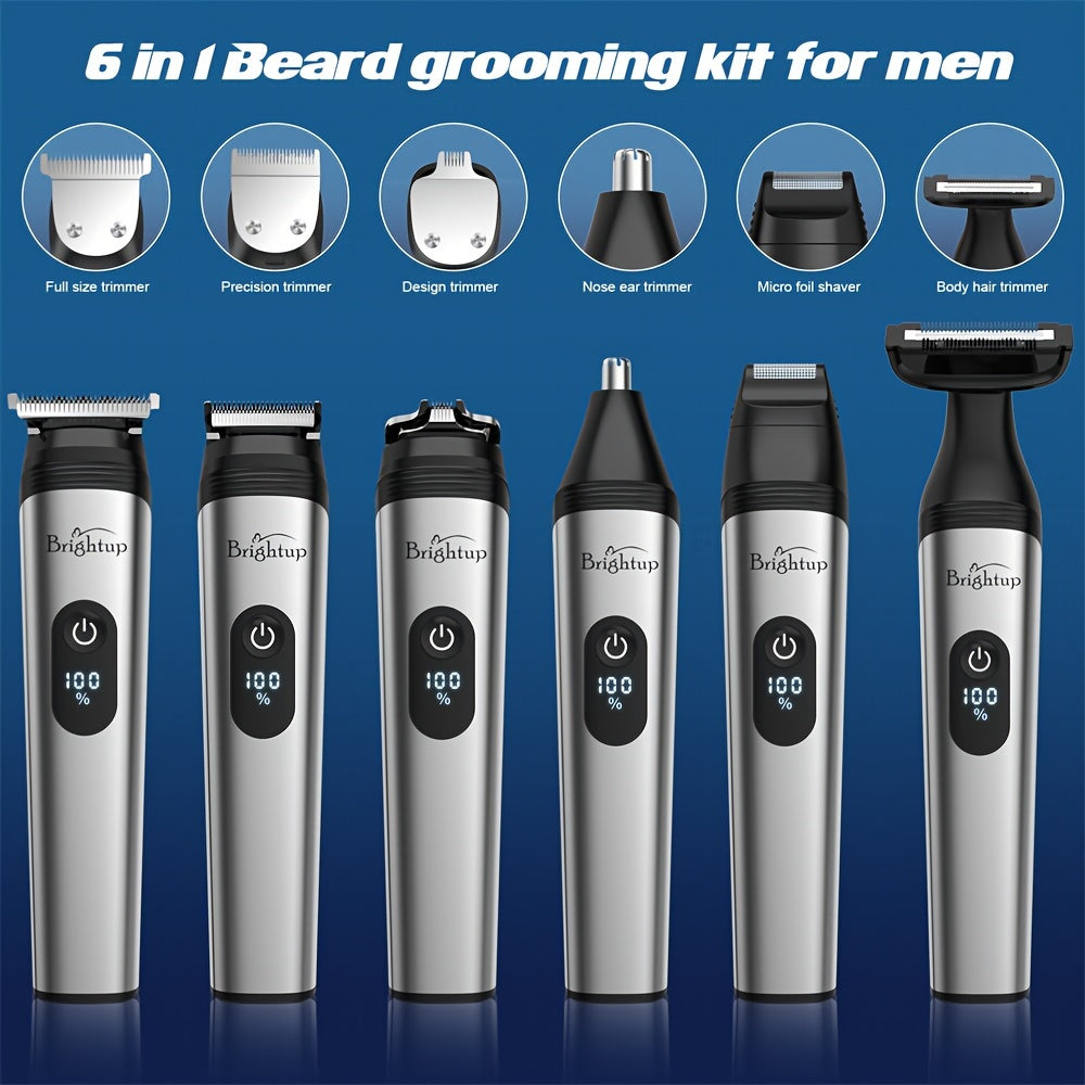 Men's Grooming Kit With Beard Trimmer, Hair Clipper, All-in-one Beard Grooming Set, Electric Shaver For Beard, Face, Nose, Body, And Groin, Perfect As A Gift For Men