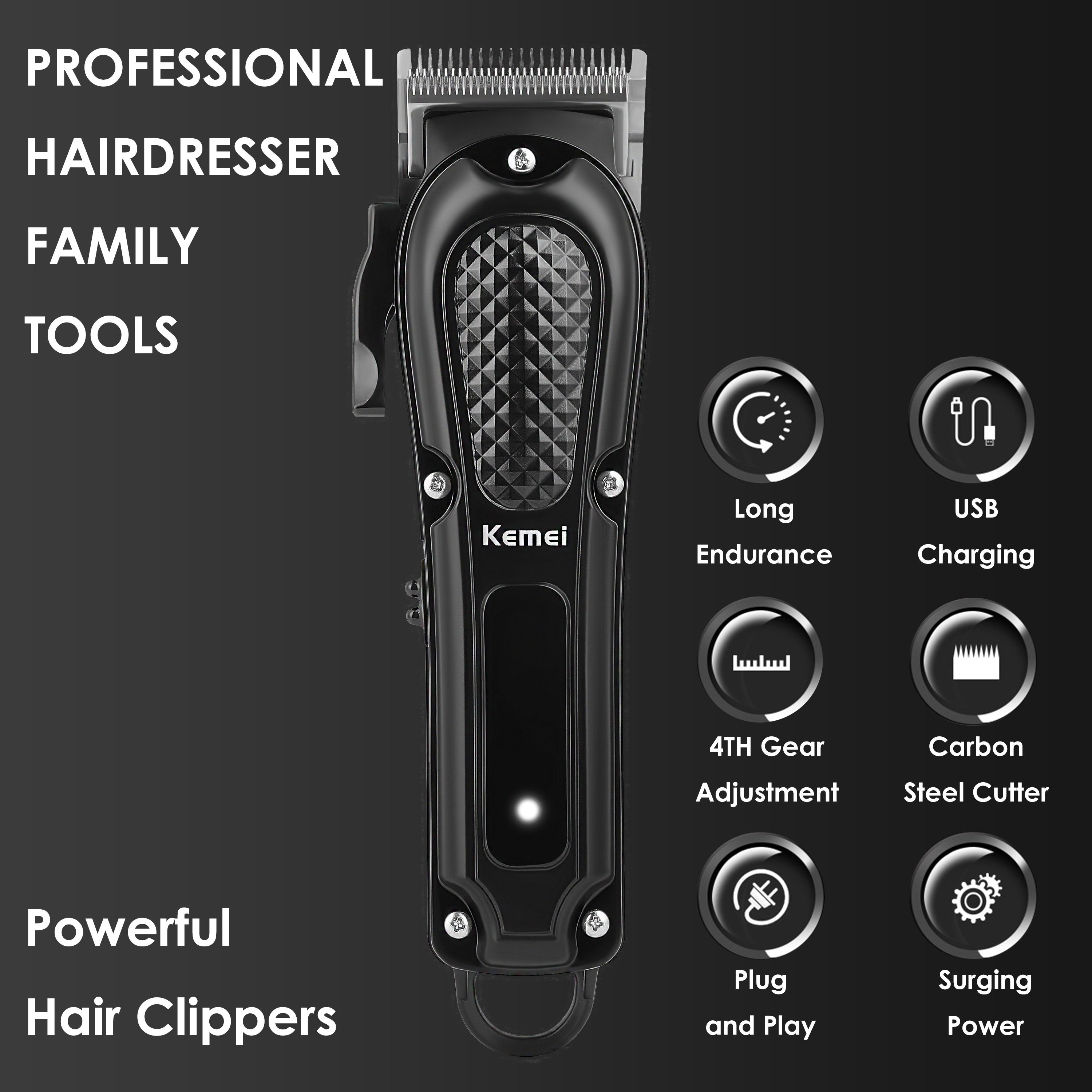 Kemei Professional Men'S Grooming Kit Hair Clipper Beard Trimmer And Reciprocating Shaver Available In Single 2pcs Or 3pcs Set Suitable For Home And Salon Use Perfect Holiday Gift For Dad