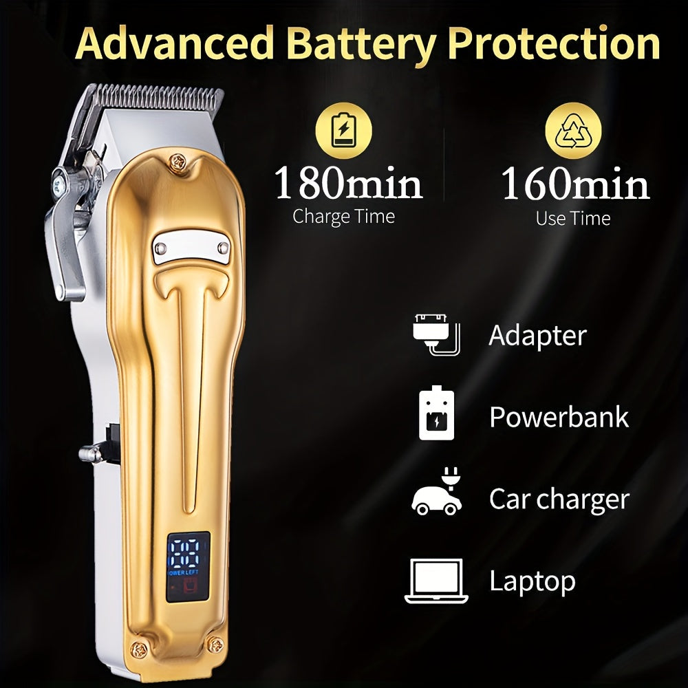 PrecisionPro Mens Grooming Kit - High-Precision Cordless Hair Clippers with Zero-Gap T-Blade Trimmer, Rechargeable Electric Foil Shaver, Nose Hair Trimmer, Premium Professional 4-Piece Set in Stylish Gift Box