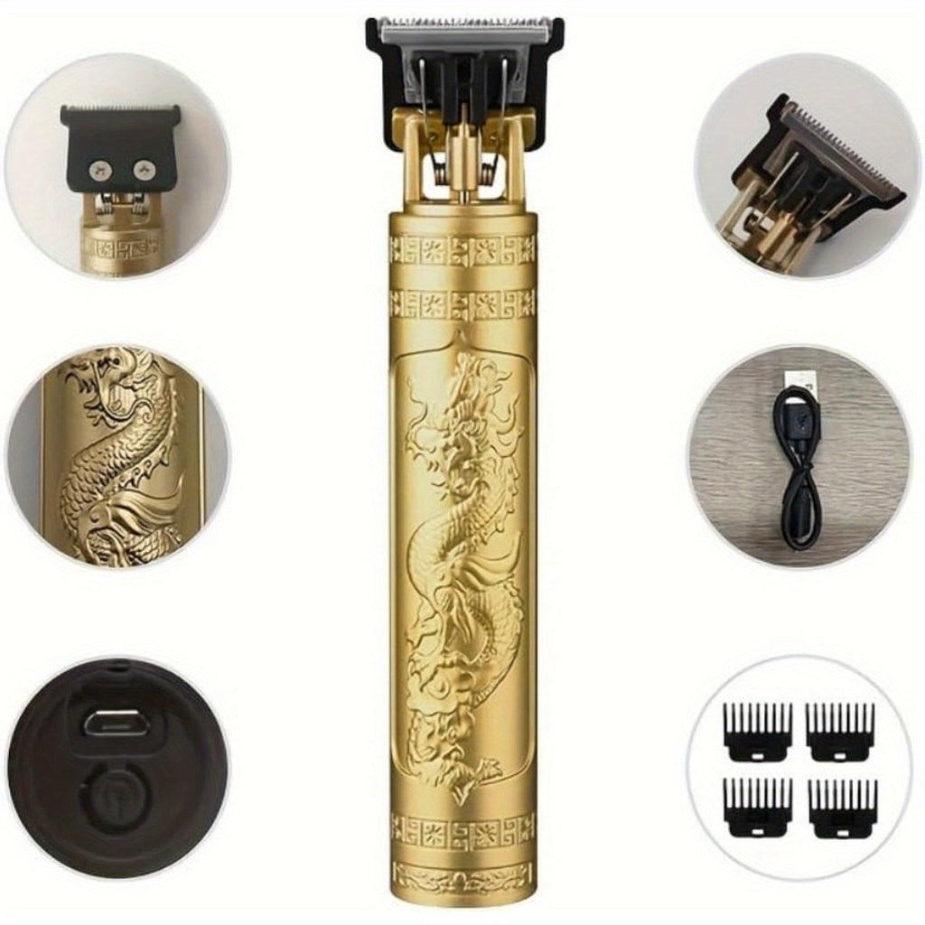 Professional Haircut and Beard Trimmer Set - USB Rechargeable, Elite Electric Grooming Tool for Men's Facials, Men's Grooming Kit