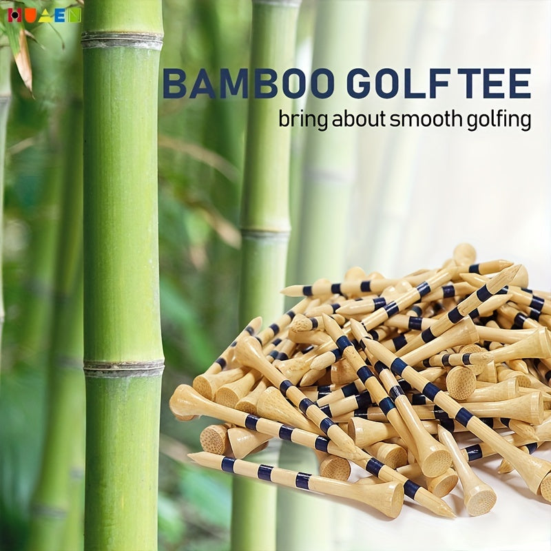 150pcs Striped Bamboo Golf Tees, Reusable Durable Reduce Friction And Side Spinning Golf Tees, Outdoor Golf Accessories