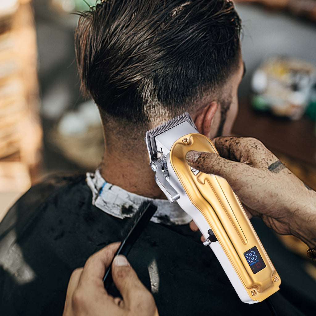 PrecisionPro Mens Grooming Kit - High-Precision Cordless Hair Clippers with Zero-Gap T-Blade Trimmer, Rechargeable Electric Foil Shaver, Nose Hair Trimmer, Premium Professional 4-Piece Set in Stylish Gift Box