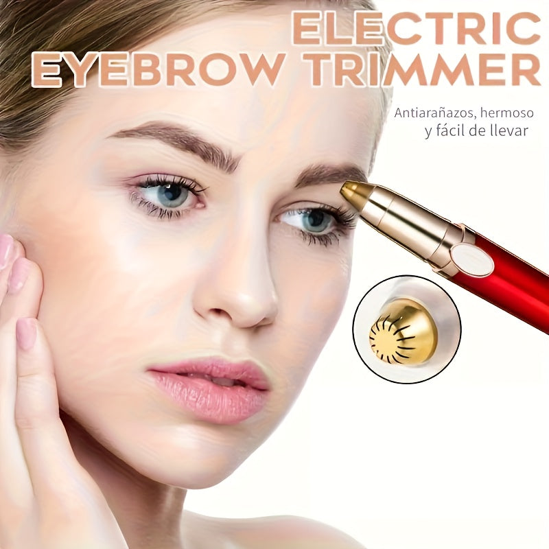 [Compact Nose Trimmer] Portable Compact Red Electric Nose Hair Trimmer | Rechargeable Lithium Battery, Stylish Golden Accents, Mini Design for Men's Grooming, USB Charging - Modern Nose Hair Trimmer, Grooming Essentials