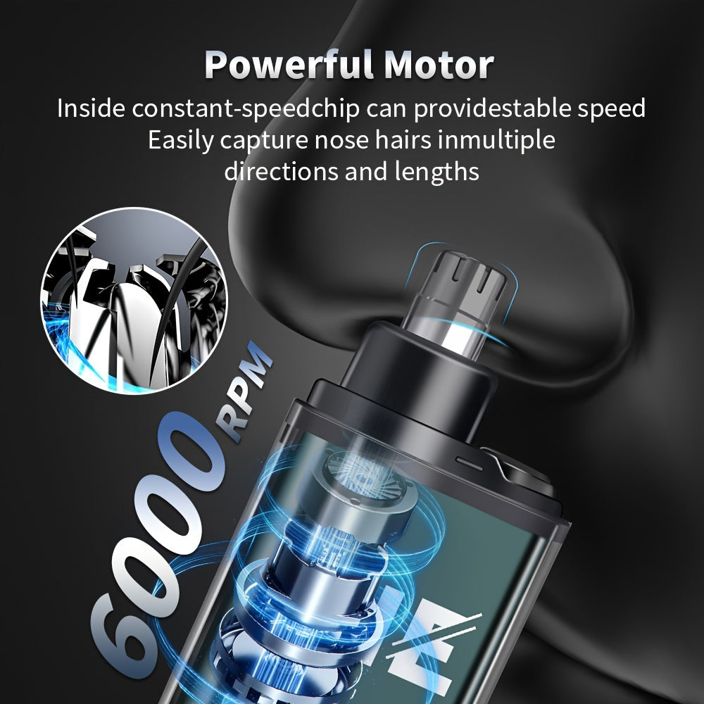 HIENA Portable Electric Nose Hair Trimmer with Digital Display - USB Rechargeable, Lithium Battery, Men's Grooming Tool