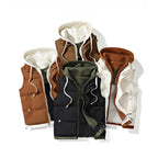 Men's Colorblock Hooded Puffer Vest - Two-Piece Winter Outerwear