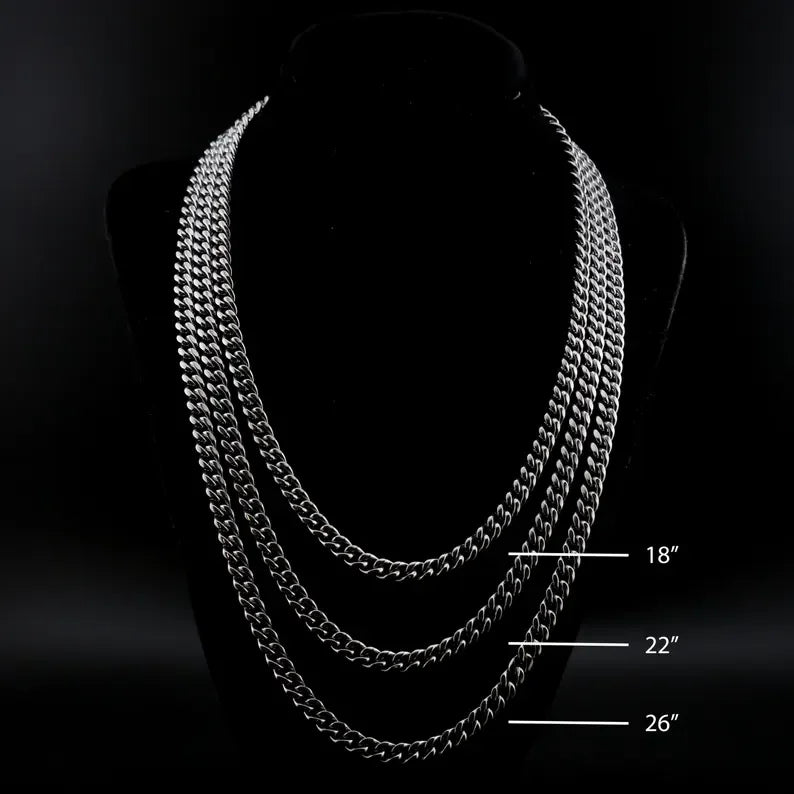 Classic Silver Cuban Link Chain Stylish Polished Metal Jewelry For Men And Women Hip Hop Fashion And Everyday Wear