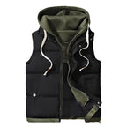 Men's Colorblock Hooded Puffer Vest - Two-Piece Winter Outerwear