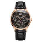 Julian's Menswear Multi-color Men's Carnival Skeleton Watch with Leather Strap and Sapphire Case