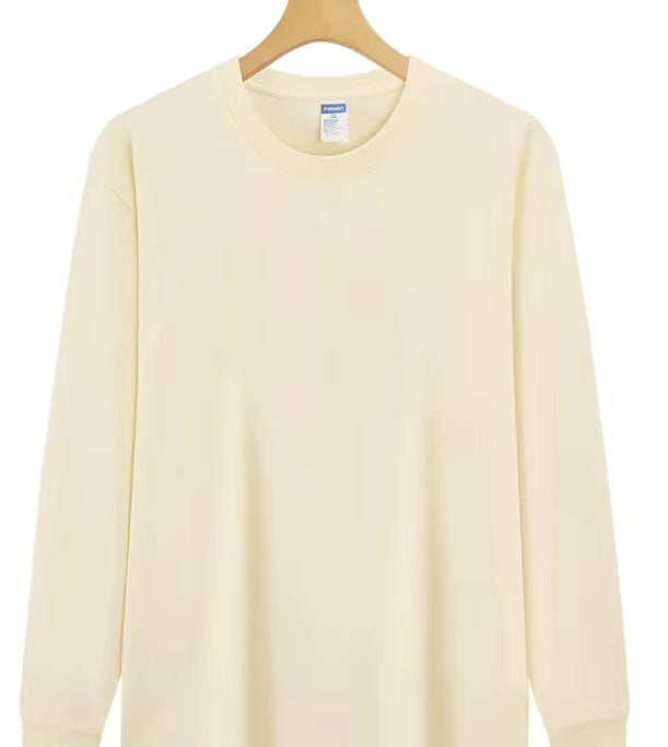Julian's Menswear S Beige Men's 260g Cotton Long Sleeve Shirt - Breathable Cotton Shirt