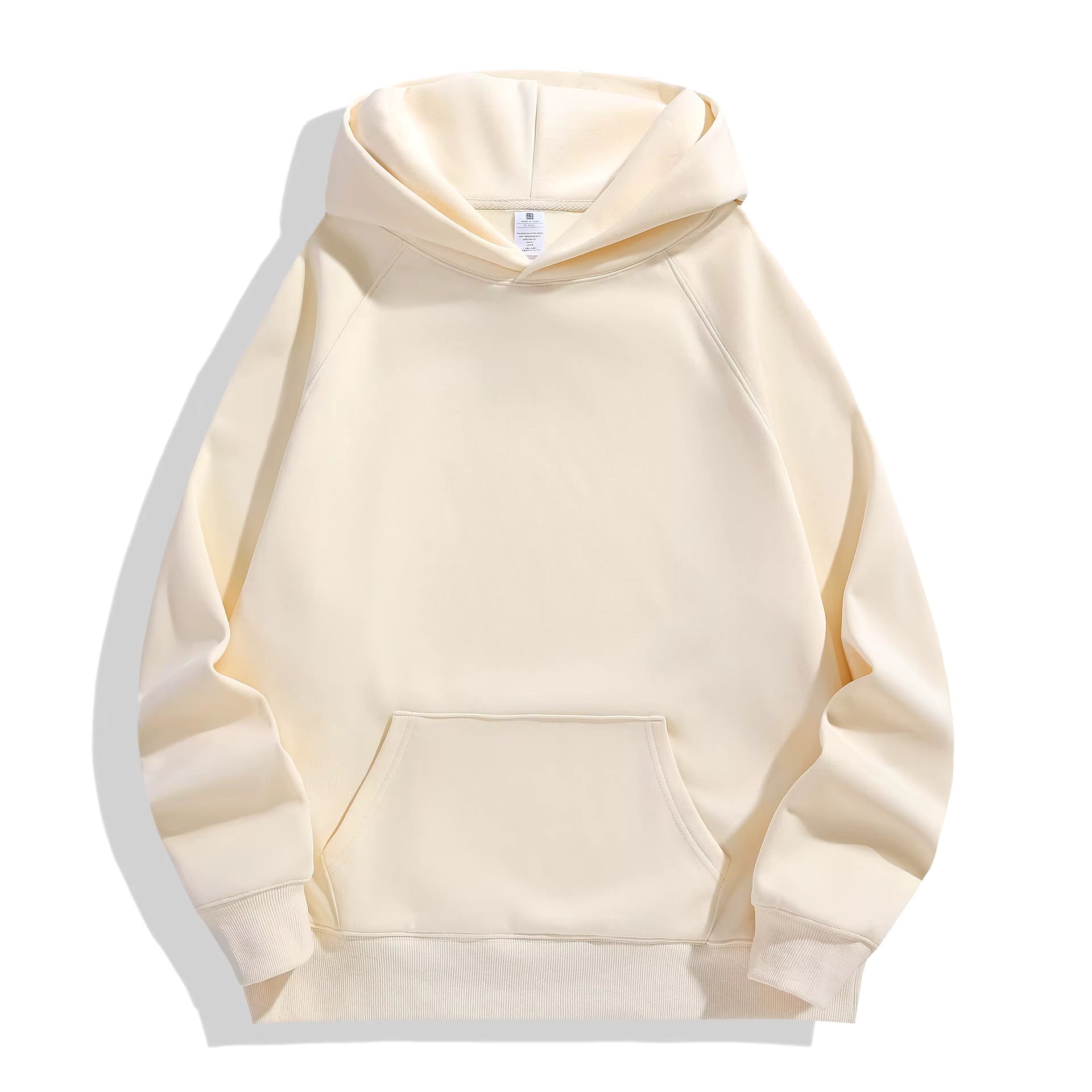 Julian's Menswear XS Beige Men's Heavyweight 600GSM Cotton Hoodie