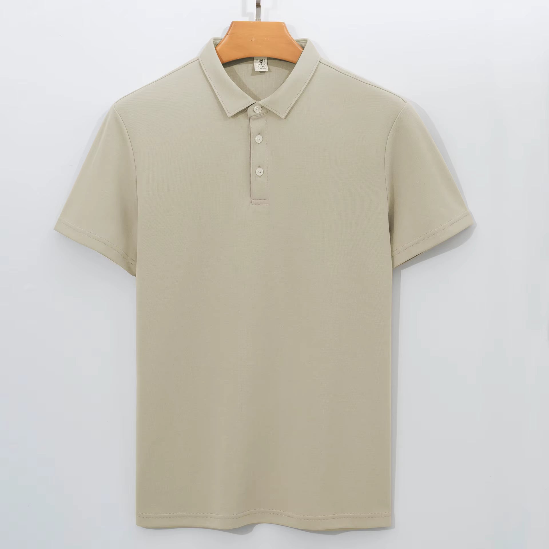 Julian's Menswear S Beige Men's 230GSM Casual Cotton Polo Shirt - Classic Smart-Casual Style in 9 Colors, S-5XL