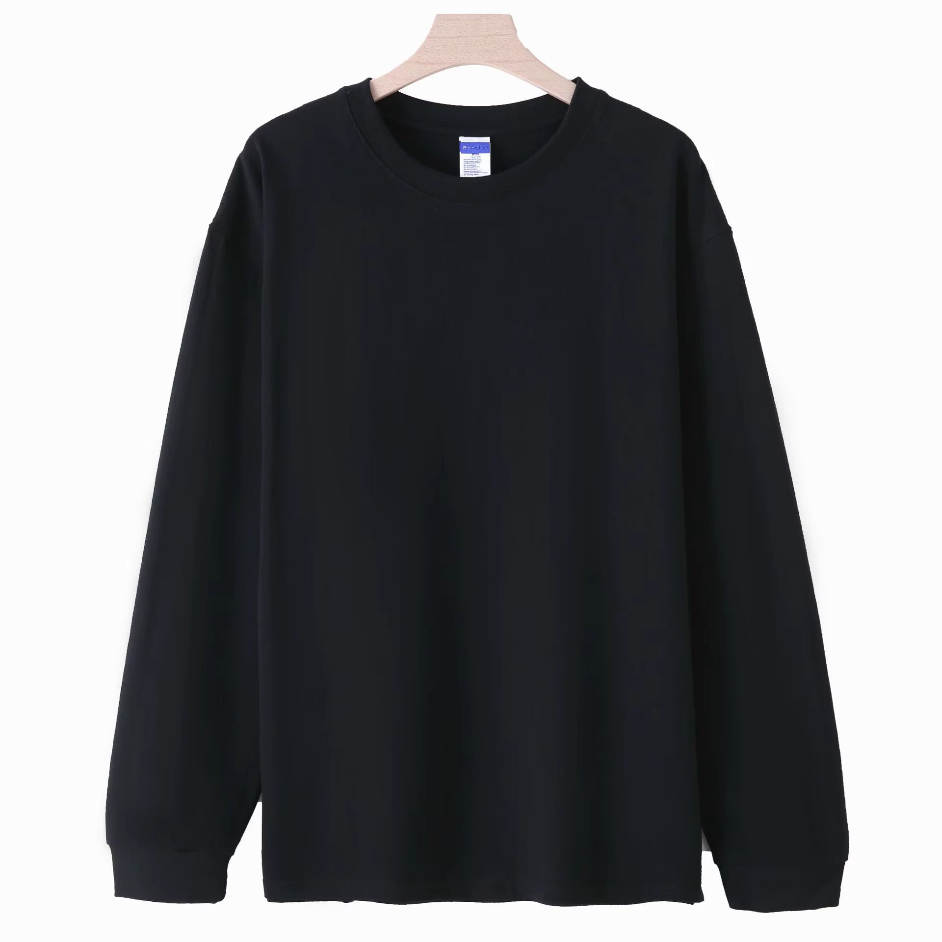 Julian's Menswear S Black Men's 260g Cotton Long Sleeve Shirt - Breathable Cotton Shirt