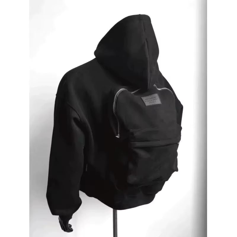 Julian's Menswear M Black Men's Heavyweight Cotton Zip-Up Hoodie - Warm & Durable
