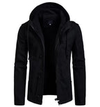 Julian's Menswear S Black Men's Casual Windproof Hooded Jacket