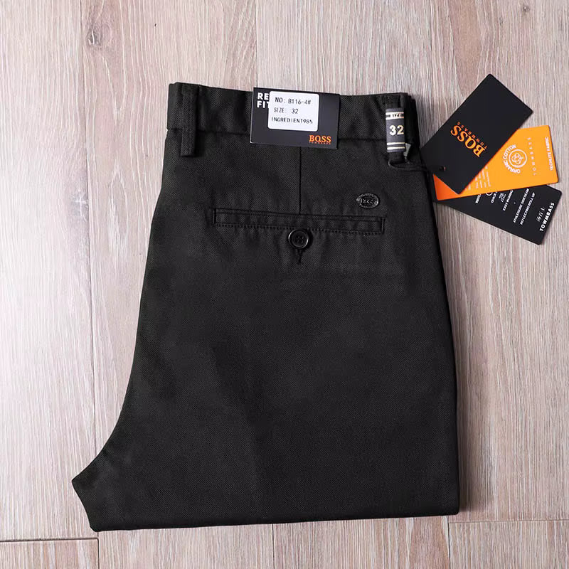 Julian's Menswear 31 Black Men's Cotton Blend Chino Pants - Versatile and Comfortable for Effortless Style