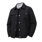 Julian's Menswear 5XL Black Men's Turn-Down Collar Jacket, Versatile Outerwear for Effortless Style - Gray/Brown/Black