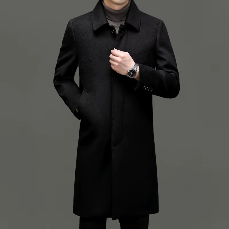 Julian's Menswear M Black Men's Wool Blend Casual Winter Coat