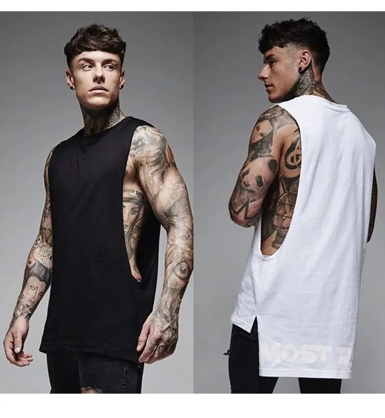 Black and White Breathable Cotton Tank Top 3