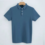 Julian's Menswear S Blue Men's 230GSM Casual Cotton Polo Shirt - Classic Smart-Casual Style in 9 Colors, S-5XL