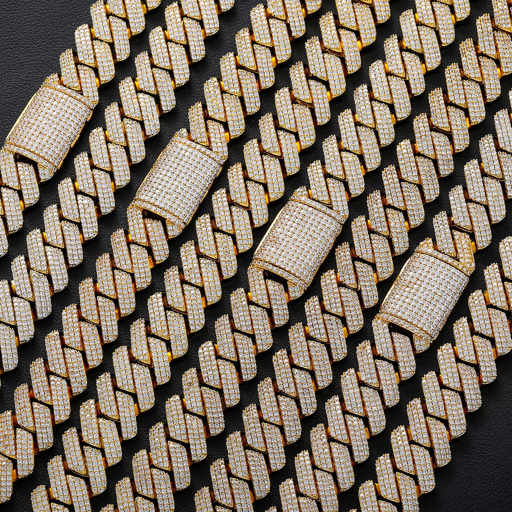 Julian's Menswear Rose Gold 20 Inches Men's Brass Cuban Link Chain Necklace