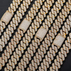 Julian's Menswear Rose Gold 20 Inches Men's Brass Cuban Link Chain Necklace