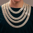 Julian's Menswear Rose Gold 20 Inches Men's Brass Cuban Link Chain Necklace