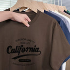 Julian's Menswear M Brown Men's Casual Cotton Crew T-Shirt - 300GSM