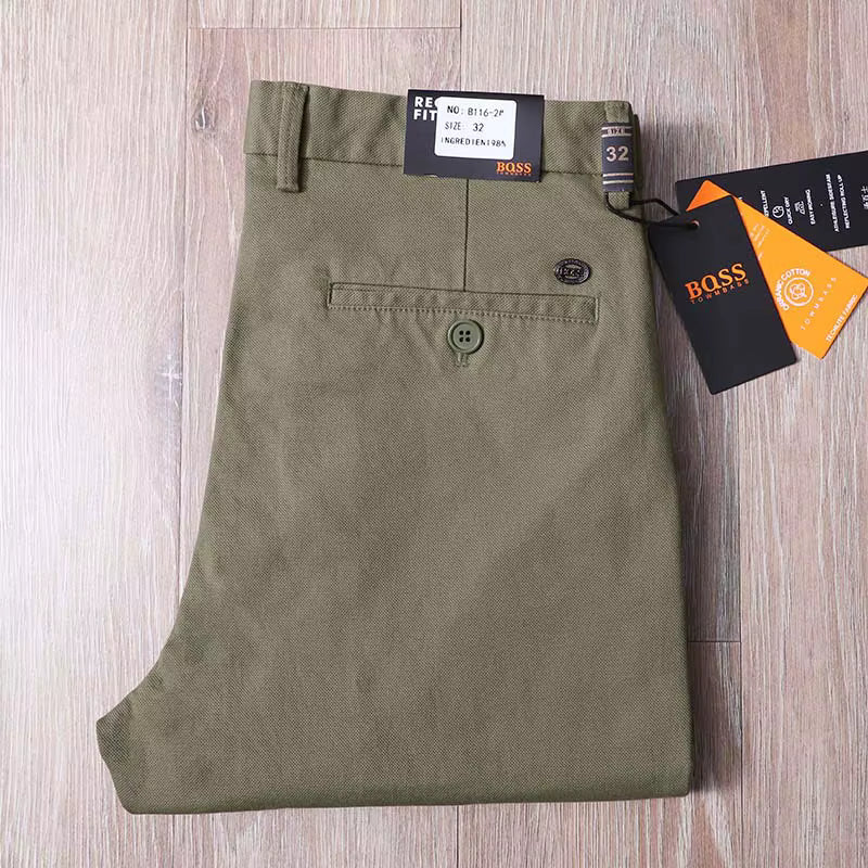 Julian's Menswear 31 Brown Men's Cotton Blend Chino Pants - Versatile and Comfortable for Effortless Style