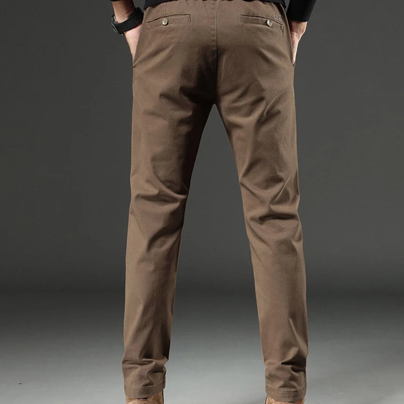 Men's  Brown Cotton Chino Business Pants - Julain's Menswear